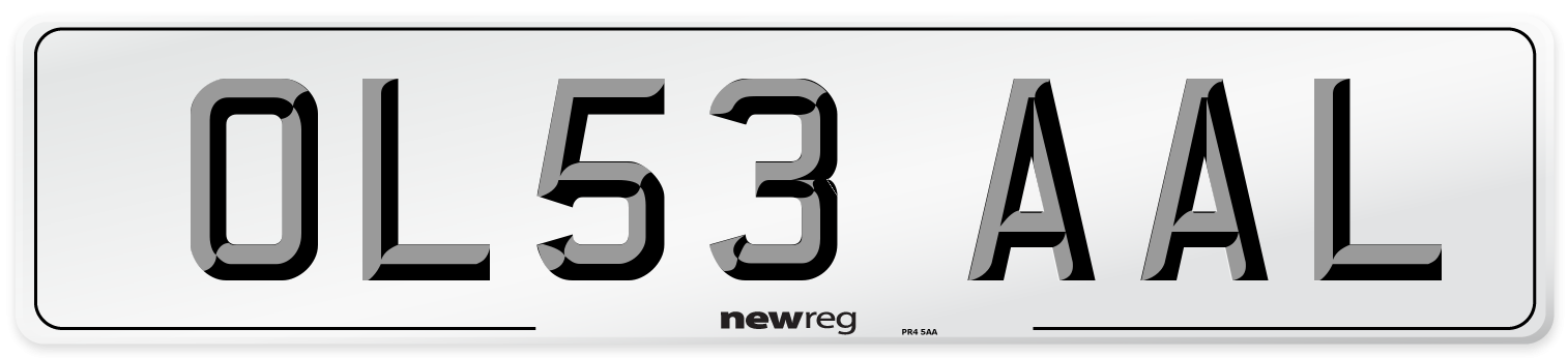 OL53 AAL Number Plate from New Reg